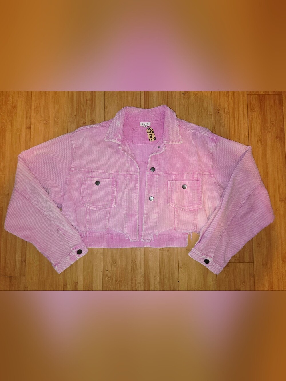 POL Pink Corduroy Cropped Jacket